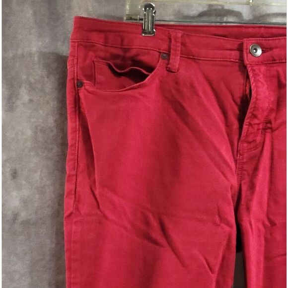 Red Stretchy Skinny Jeans Size 18w - Picture 2 of 9